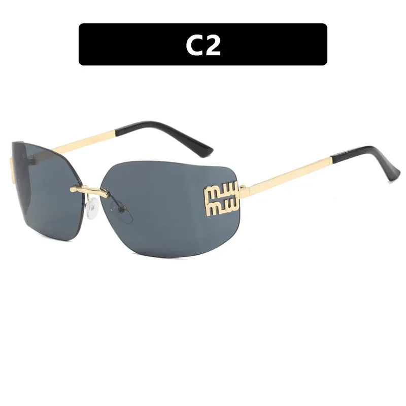 Riveted Rimless Rectangle Sunglasses — product information 2