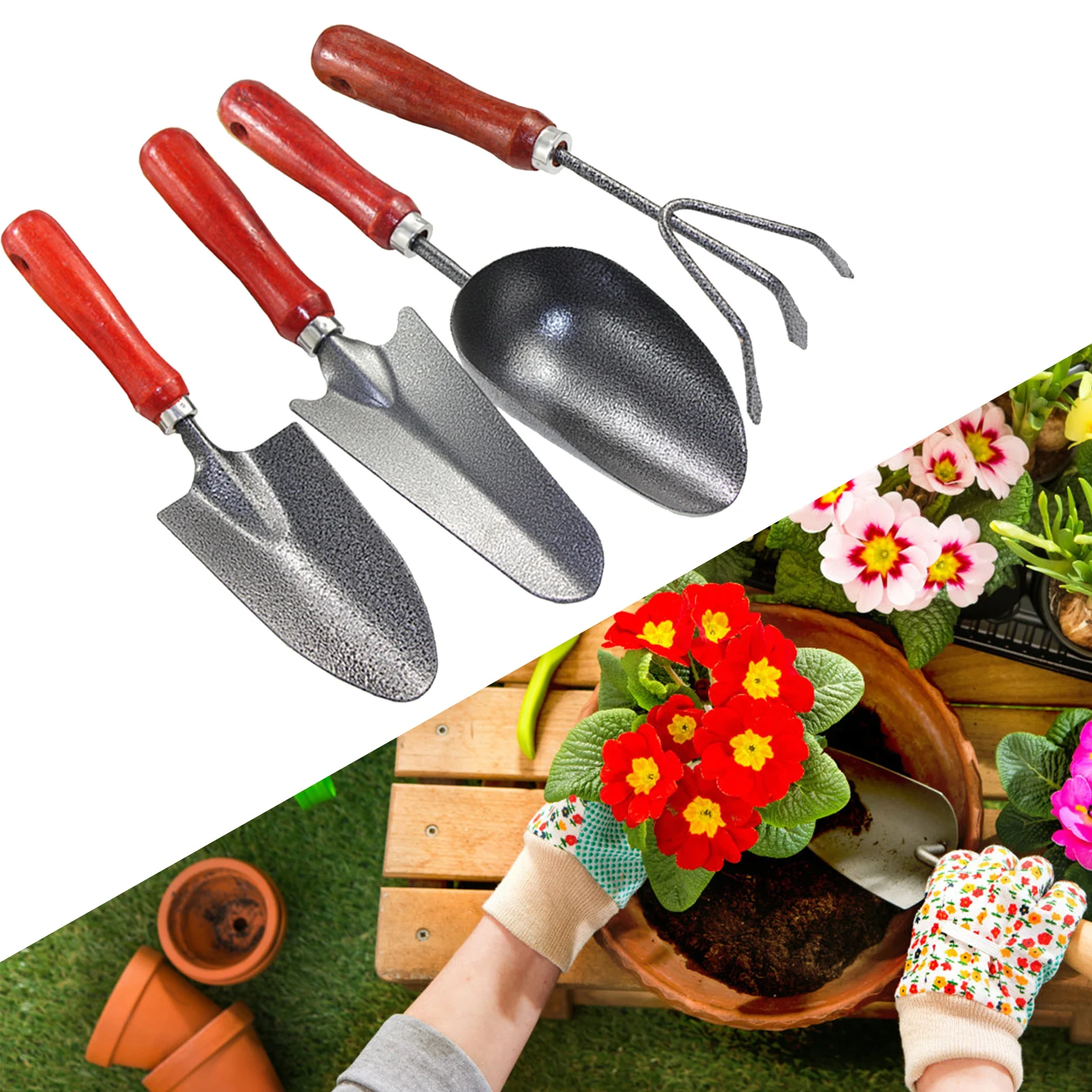 Fishing Gardening Tool Shovel Hoe Harrow Mini Thick Paint Wide Shovel and Narrow Shovel Planting Flowers and Weeding Lawn Bonsai