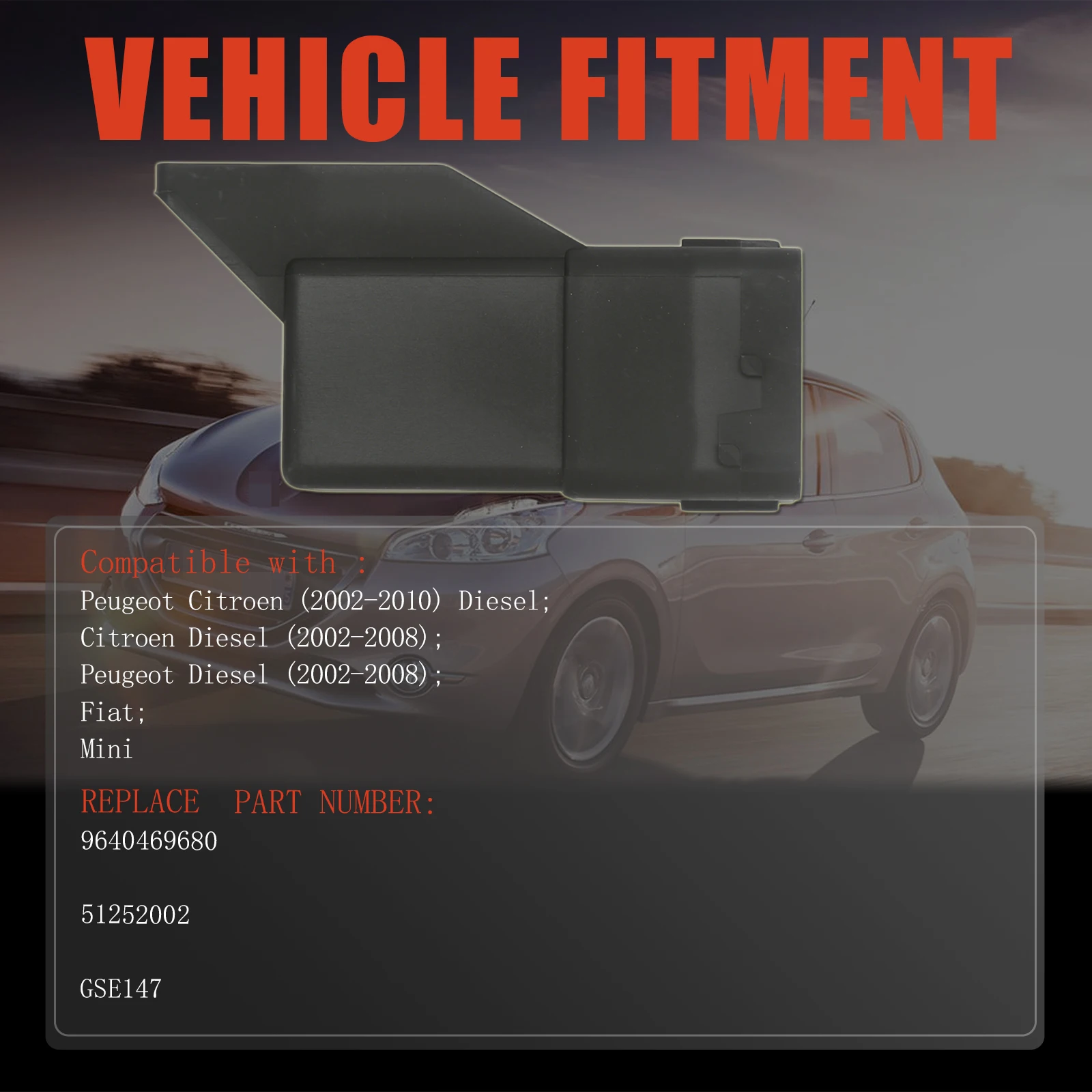 9640469680  51252002  GSE147 Diesel Glow Plug Control Module Relay for Peugeot Citroen Diesel Fiat Mini 51299080A
