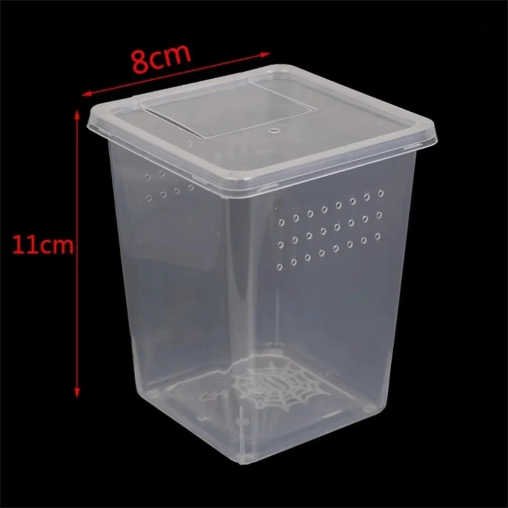 

Clear Plastic Reptile Living Box Food Feeding Insect Rearing Lizard Breeding Box Ventilated Anti-Escape Reptile Terrarium