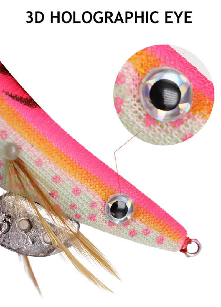 ZYZHE Tintenfisch-Köder 2.5 # 3.0 # 3.5 # 4.0 # Leuchtender Oktopus-Haken, künstliche Garnelenköder, Simulations-Meeresfischköder, Jigs, Angelausrüstung – Detail 3