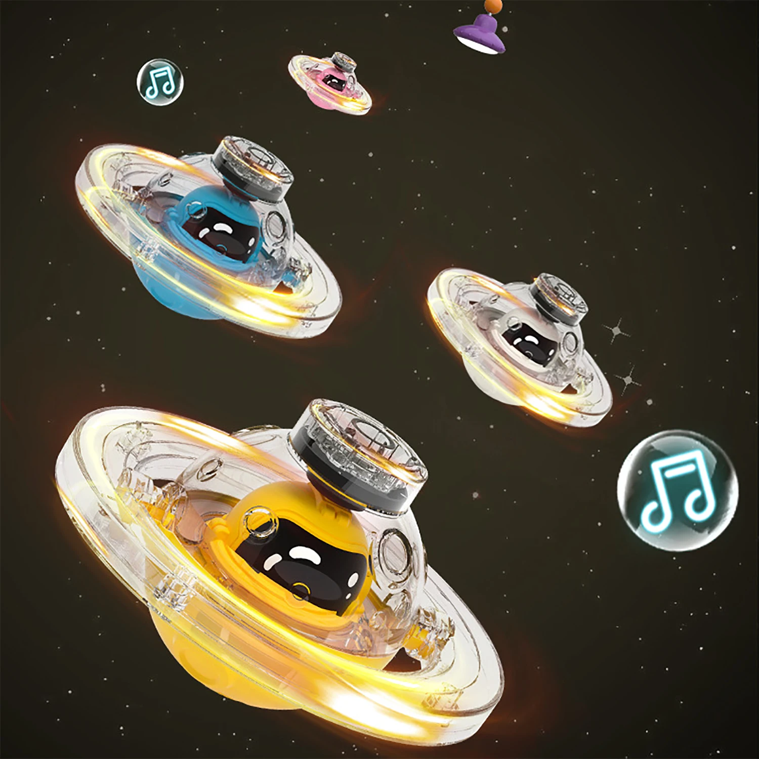 Jouets pour enfants, Gyroscope rotatif scintillant, lumières colorées, musique, lumières torsadées à la main, jouets gyroscopiques musicaux pour garçons et filles