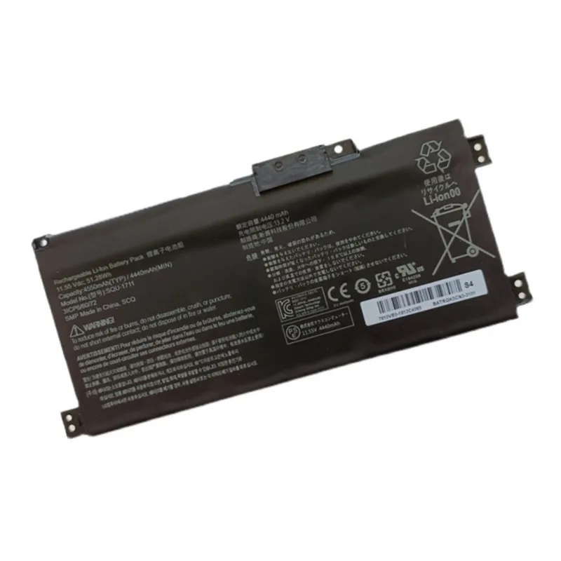 11.55V 51.28Wh 4550mAh SQU-1711 Laptop Battery For ThundeRobot 911 Air 911Air SQU-1718 911M 	911ME 911S 911Targa G7000M G8000M