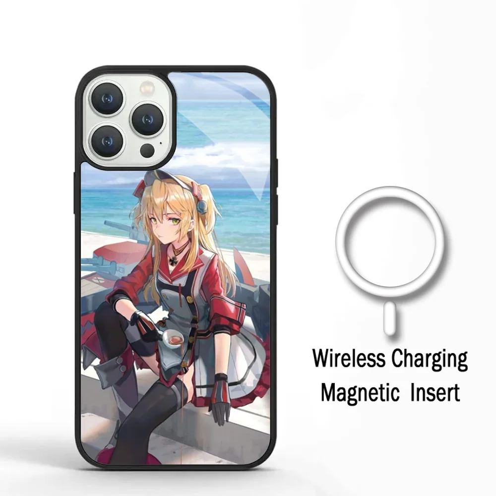 A- Azur Lane Game Phone Case For IPhone 11 12 13 14 15 Plus Pro Max Mirror Acrylic Cover For Magsafe