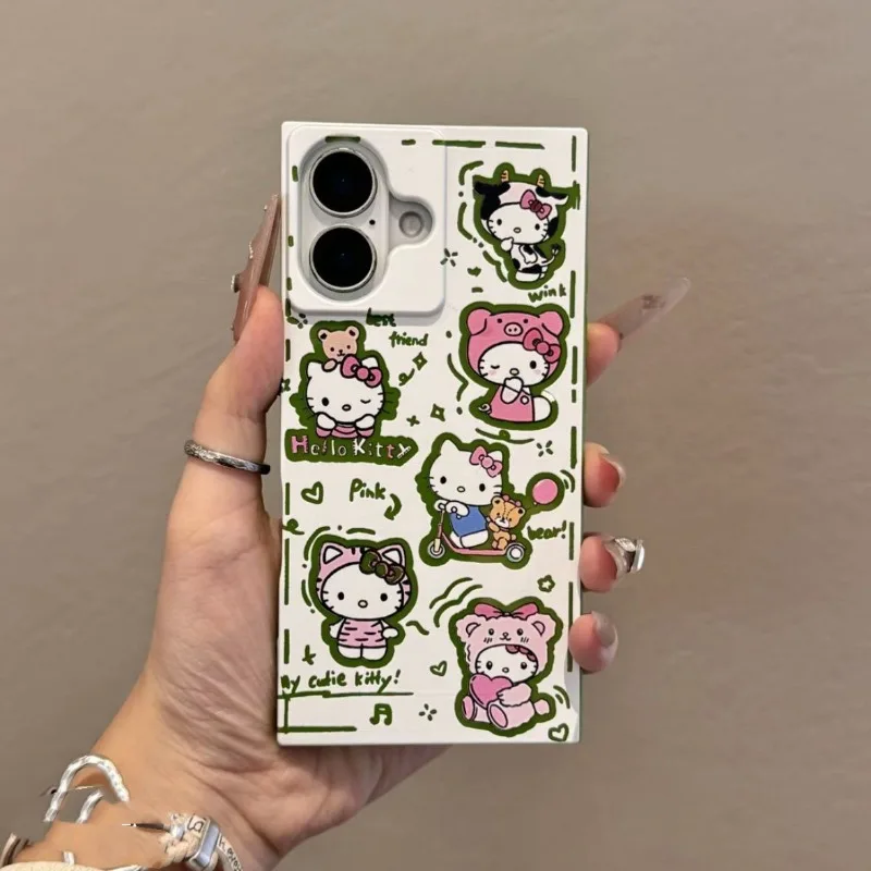 New Kawaii Hello Kitty Cute Cartoon Phone Case Anti Drop Soft Case Suitable for IPhone 17 16 15 14 13 12 11 X Pro Max