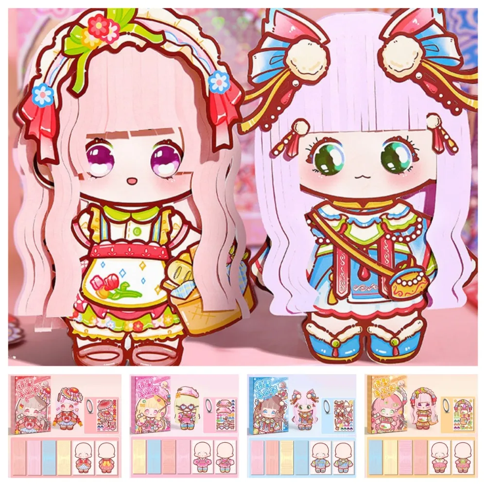 

Handmade DIY Paper Hairstyles Toy Cartoon 3D Idol Styling Designer Toy Sticker Montessori Girls Hair Stylist Toy Children