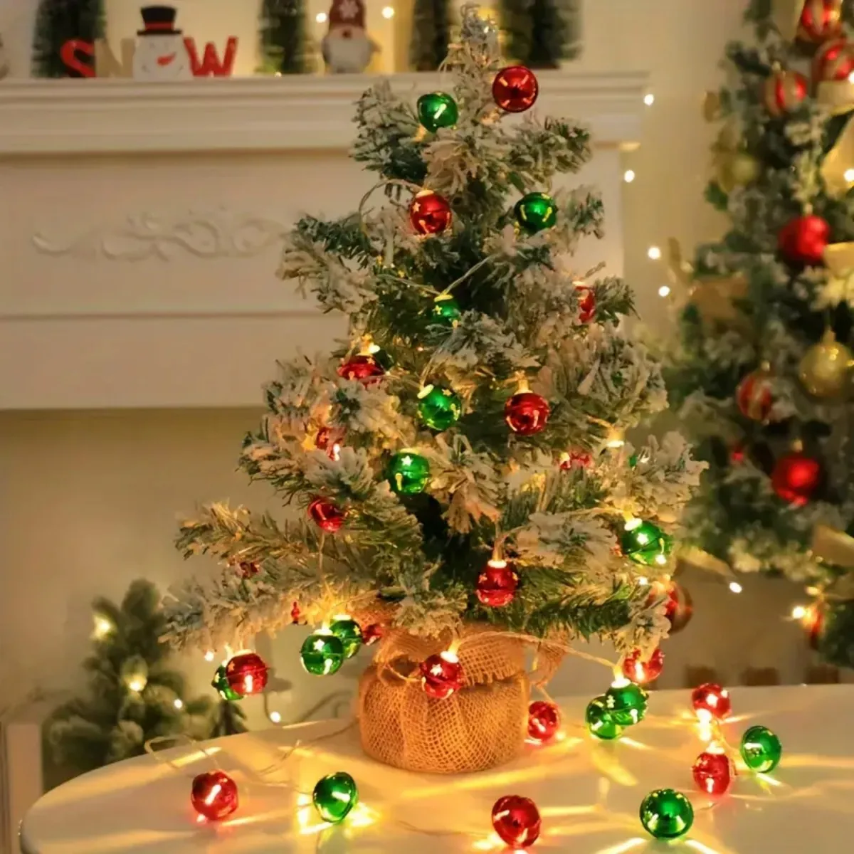 1 قطعة 10/20/30 LED عيد الميلاد جرس سلسلة أضواء بطارية تعمل بالطاقة الجنية ضوء مناسبة لحفل الزفاف عيد الميلاد عيد الميلاد تزيين في العطلة