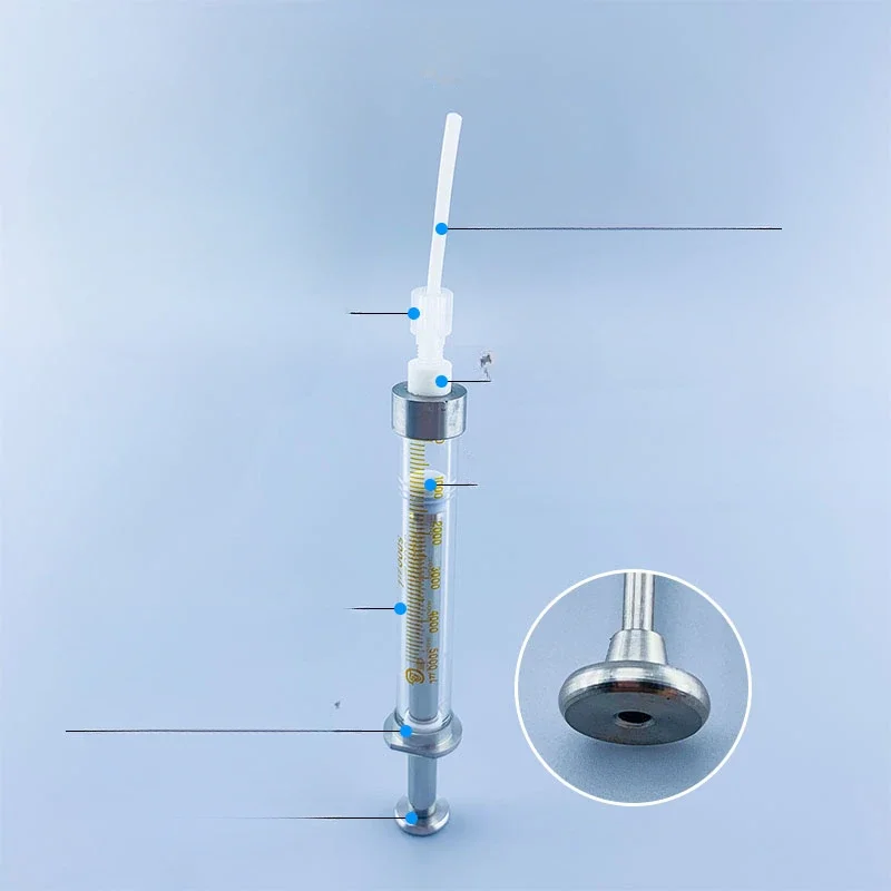 10ml 25ml 50ml 100ml chromatography gas phase liquid phase 1/4-28 inner teeth glass microinjector, injection needle, syringe