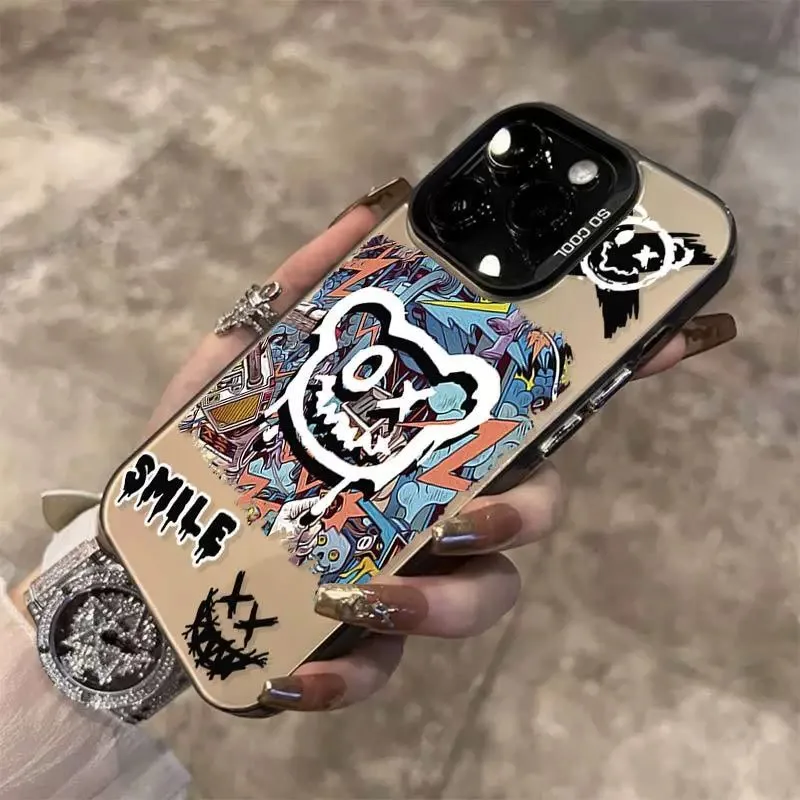 Para iPhone 11 funda de borde suave fundas todo incluido para iPhone 12 13 11 14 15 ProMax XR X XS 15 7/8 Plus contraportada graffiti parachoques