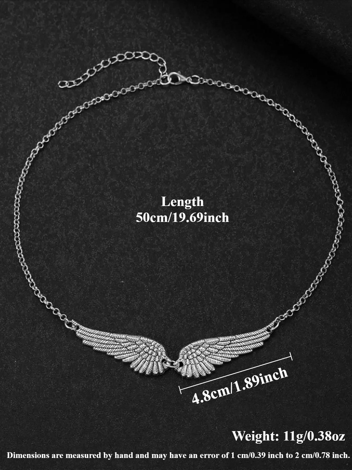 Gothic Vintage Angel Wings Necklace, Trendy Punk Design, Mysterious Gothic Party Jewelry for Women, Unique Fashion Accessory
