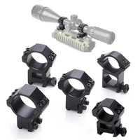 2PCS Clamps 30mm Rifle Scope Mount Picatinny Dovetail Rail Adapter Aluminum Ring with Stop Pin for Hunting Flashlight Clamp