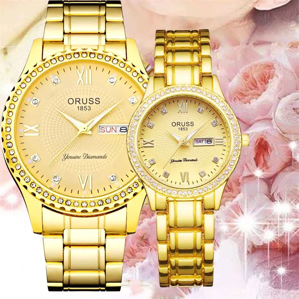 Couple watches a pair of matching personality handsome double calendar durable men's watch small niche ins retro women's watch