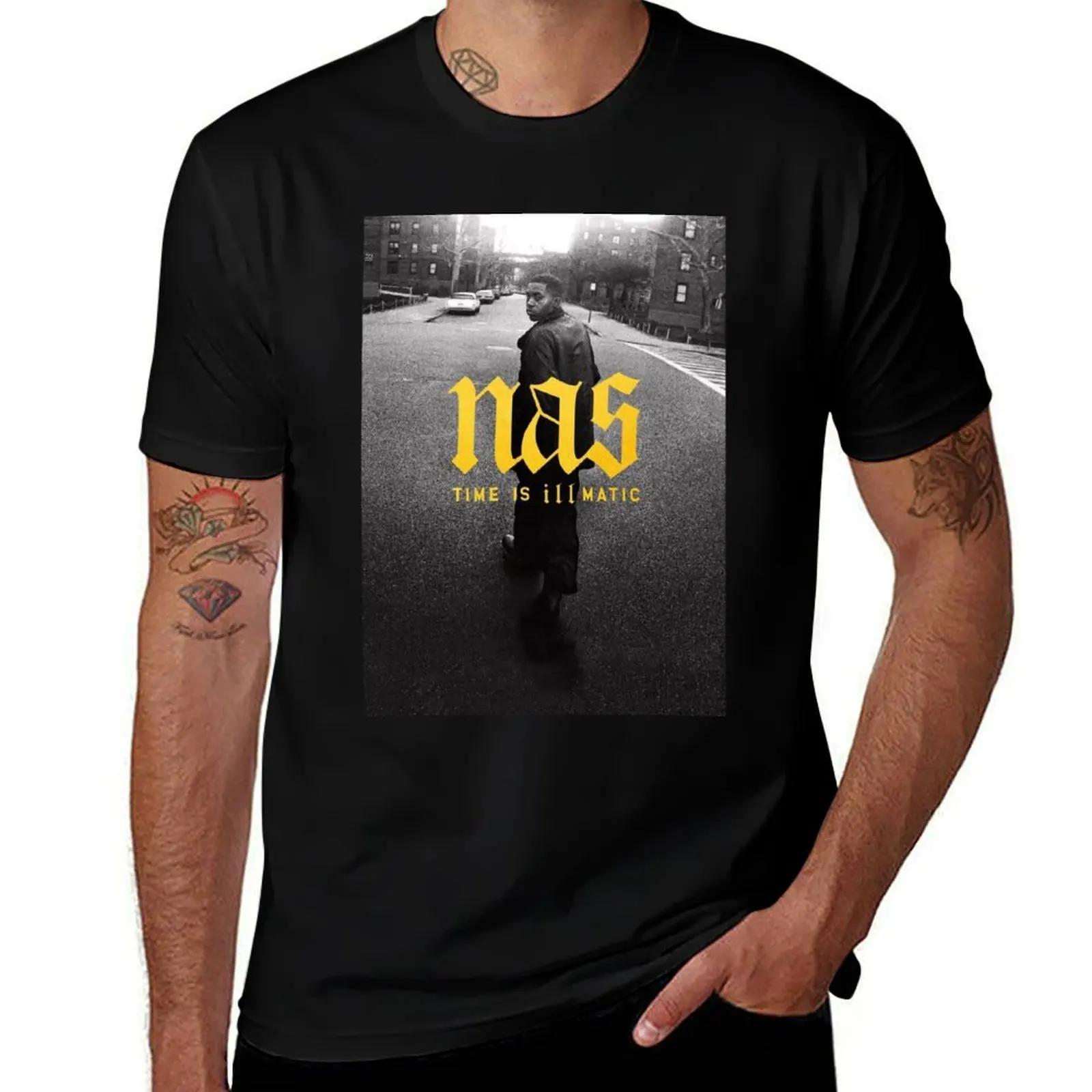 Футболка Time Is Illmatic, базовая модель с короткими рукавами для повседневной носки