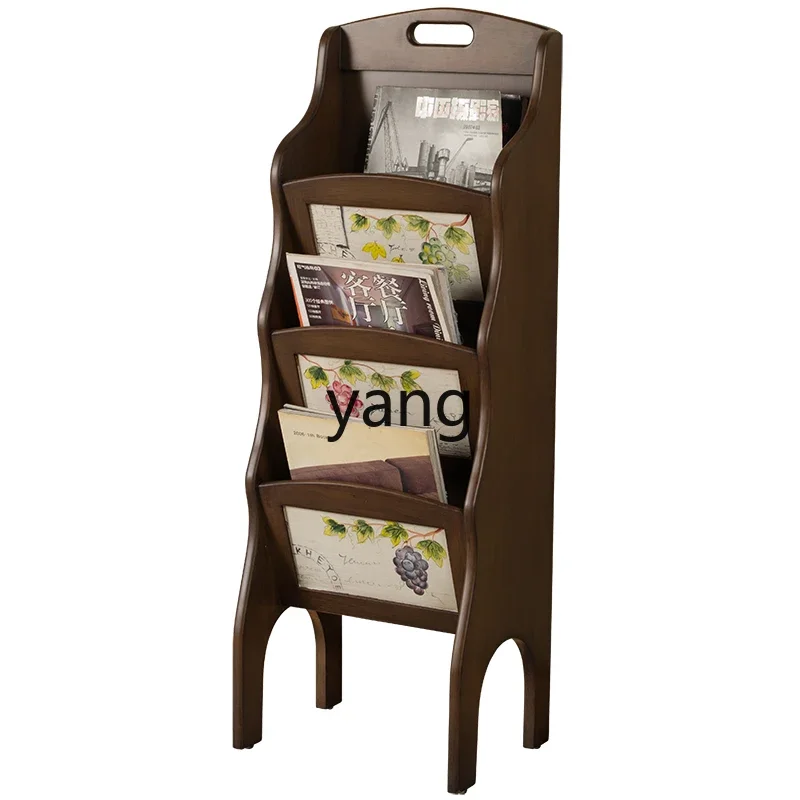 CX  American small bookshelf retro painted book and newspaper shelf sundries newspaper and magazine shelf