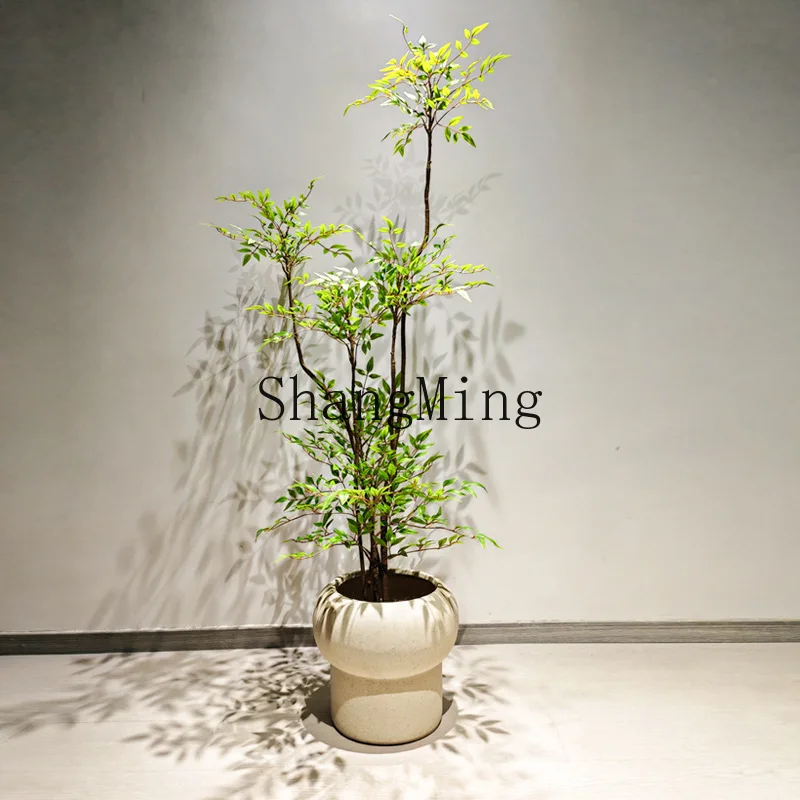 DSA  Simulation Green Plant Indoor Living Room Bionic Flower False Tree Large Floor Potted Plant Living Room Decoration