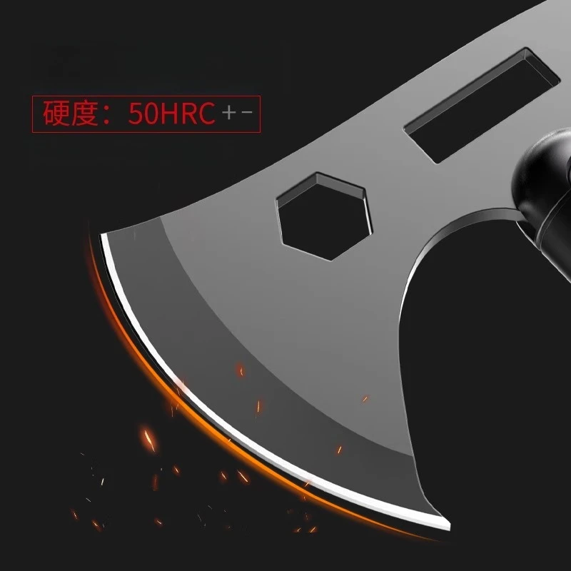 New Multifunctional Outdoor Small Axe with Fire Rod Gardening Hoe Portable Tactical Pickaxe Hand Axe