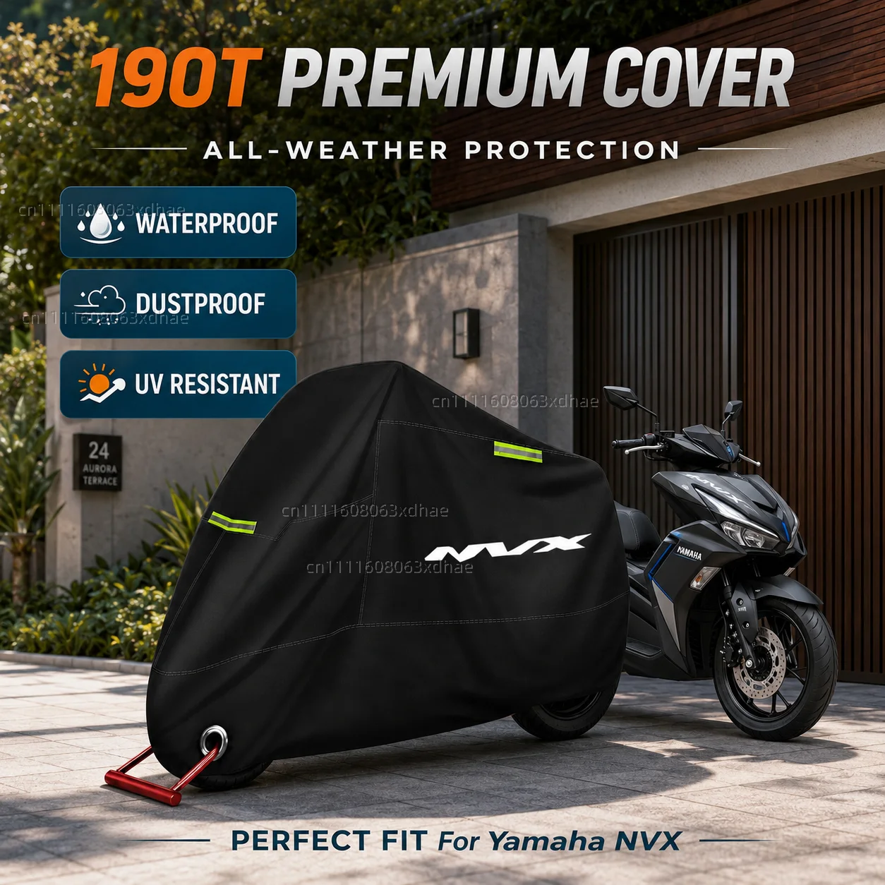 

All Season Motorcycle Cover Rainproof Dustproof UV Protection 190T Oxford Cloth For For Yamaha NVX 155 NVX155 Aerox 155 Aerox155