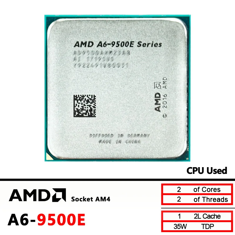 

AMD A6-Series A6-9500E Б/у A6 9500E 3,0 ГГц AD9500AHM23AB / AD950BAHM23AB Разъем AM4