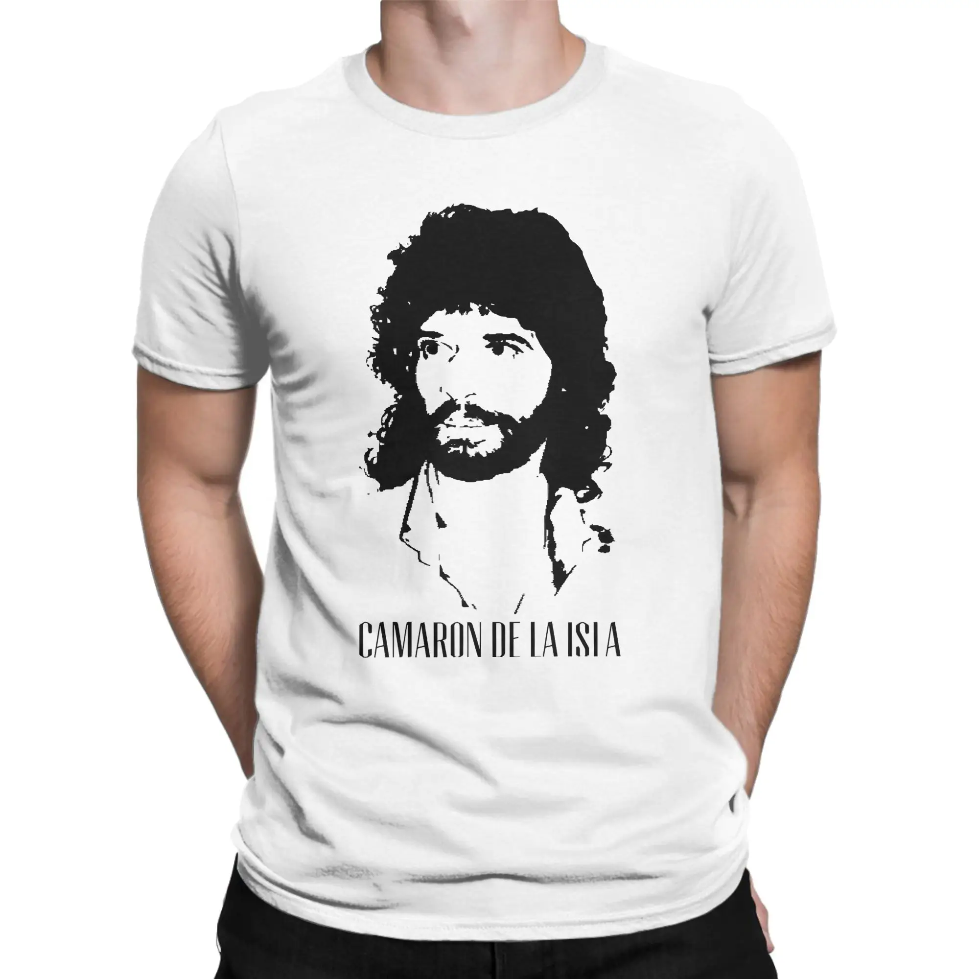 الجدة Camarons De La Isla الفلامنكو تي شيرت الرجال طاقم الرقبة القطن تي شيرت قصير الأكمام تيز هدية الملابس