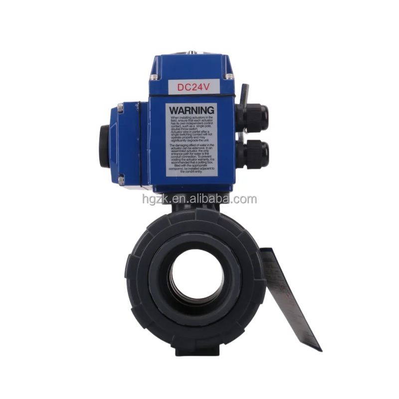 

HGZK Actuator 1inch 2'' Plastic Motorized 12V DC24V 220V Water Electrical Control Electric Chemical PPH PPR UPVC Ball Valve