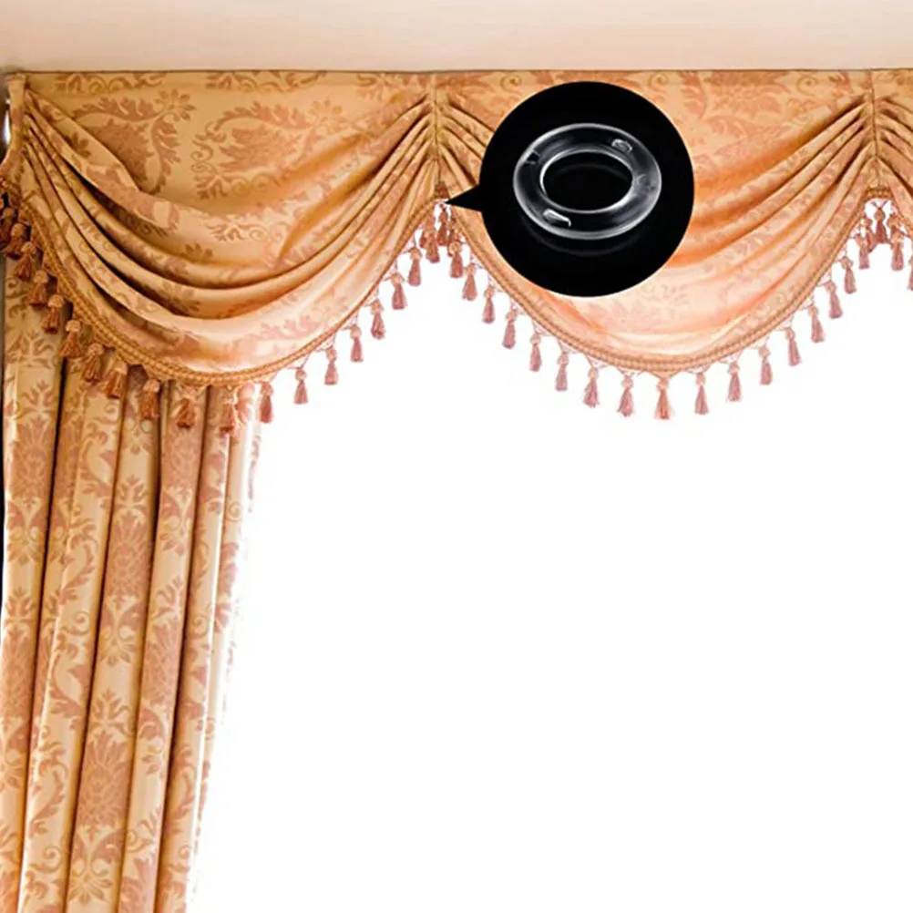 

200Pcs Curtain Accessories Simple Pretty Plastic Rings for Living Room Decoration Practical Easy Install