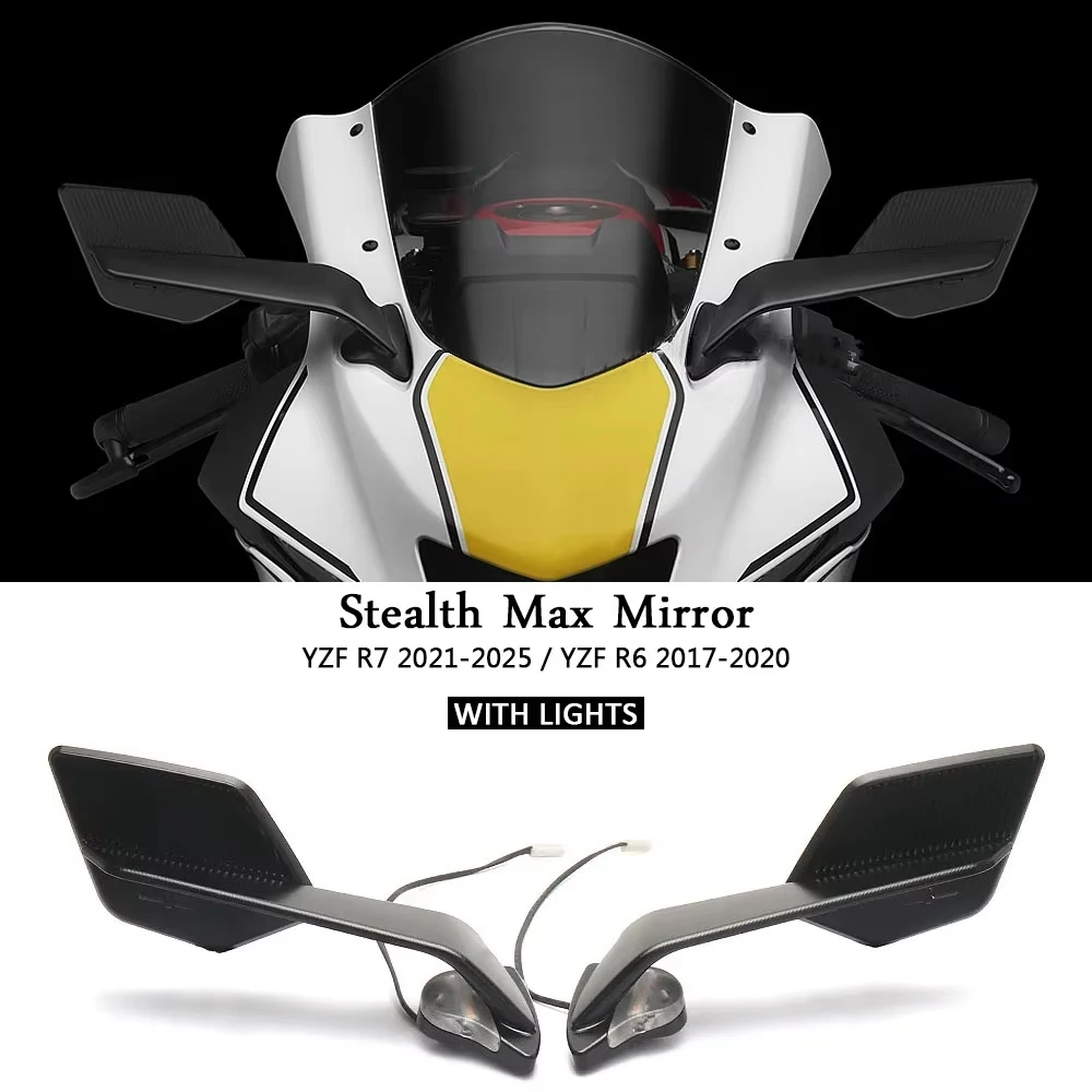 

Motorcycle Accessories For YAMAHA YZF R6 2017-2020 YZF-R7 YZFR7 YZF R7 2021-2025 Rearview Mirrors New With Turn Signals LED