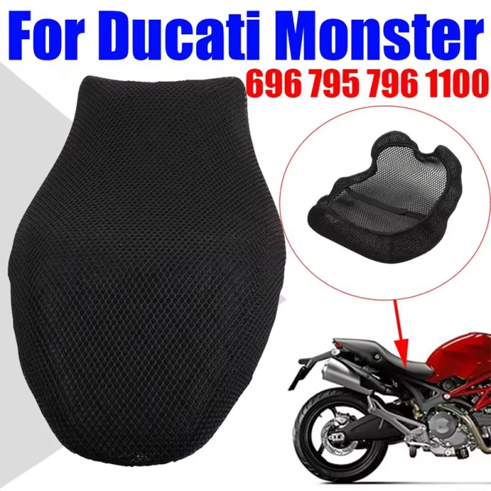 

For Ducati Monster 696 795 796 1100 Monster Accessories Mesh Breathable Seat Cover Protector Heat Insulation Seat Cushion Cover