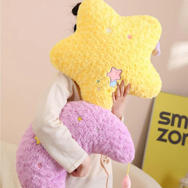 

Cute Stuffed Moon Star Plush Pillow Girl Gift Home Sofa Soft Cushion Decoration Baby Bed Children Kids Toy Throw Pillow