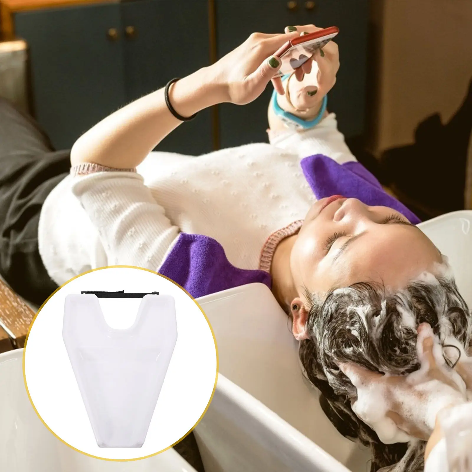 

Портативный таз для мытья волос: гладкая поверхность, прочный пластик, для домашнего использования, салонов, спа и парикмахерских процедур