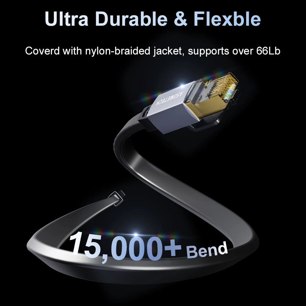 Cabo ethernet cat8 40gbps 2000mhz cat 8 rede internet remendo cabo lan de alta velocidade para laptops roteador modem tv cabo rj45