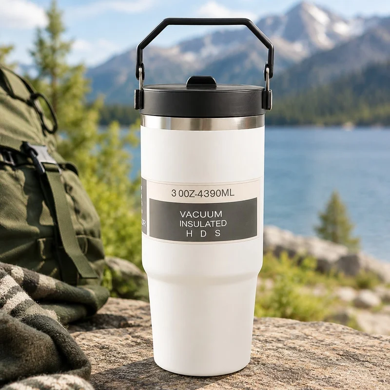 Vacuum-Sealed 30oz Stainless Steel Tumbler with BPA-Free Tritan Lid for Temperature Control