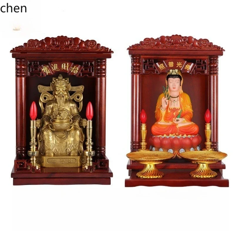 solid wood   niche for home offering utensils guan gongye shrine altar table cylindrical wealth style buddhist niche altar