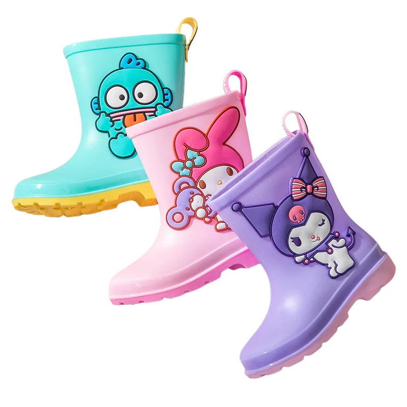 Sanrios Child Cartoon Rain Boots Spring Boy Girl Anime Low Tube Kawaii Cartoon Anti-Slip Water Proof Rain Boots Water Shoes