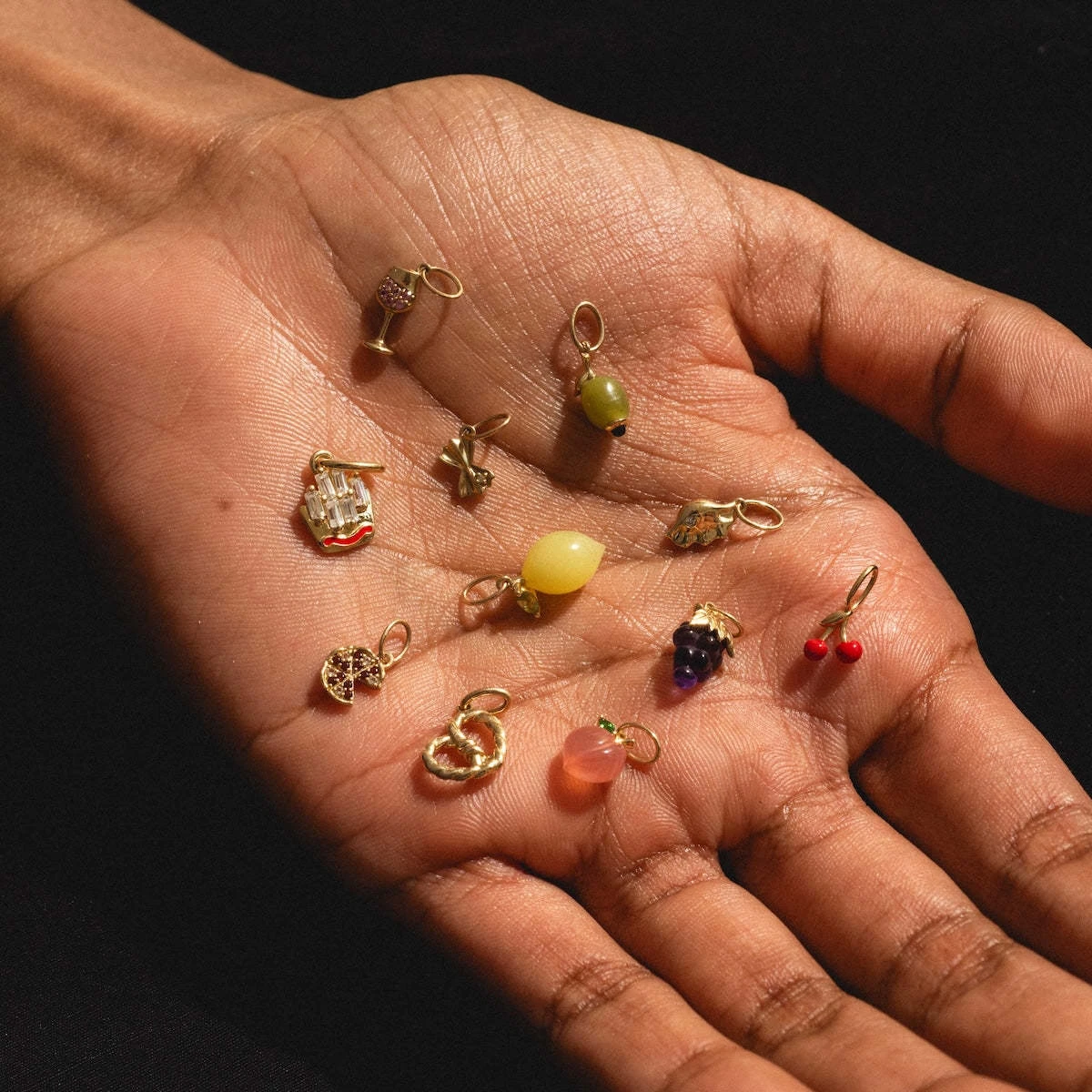 

DIY Handmade Accessories Daily Fruit Series Strawberry Cherry Pendant Copper Plating 14K Color Preserving Female