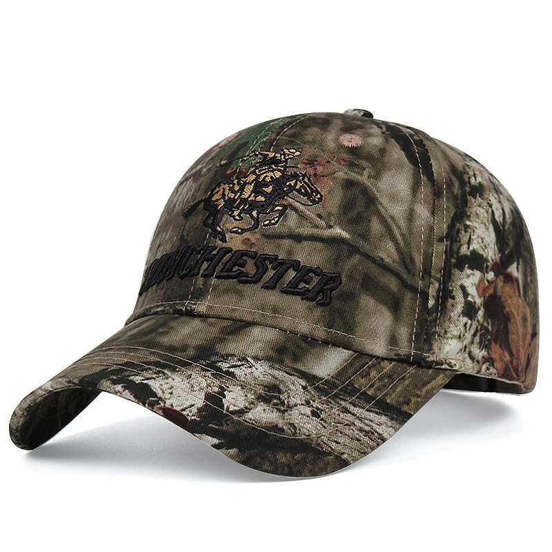 Winchester-gorra de béisbol para hombre, gorro ajustable con bordado táctico de camuflaje, Ideal para deportes al aire libre