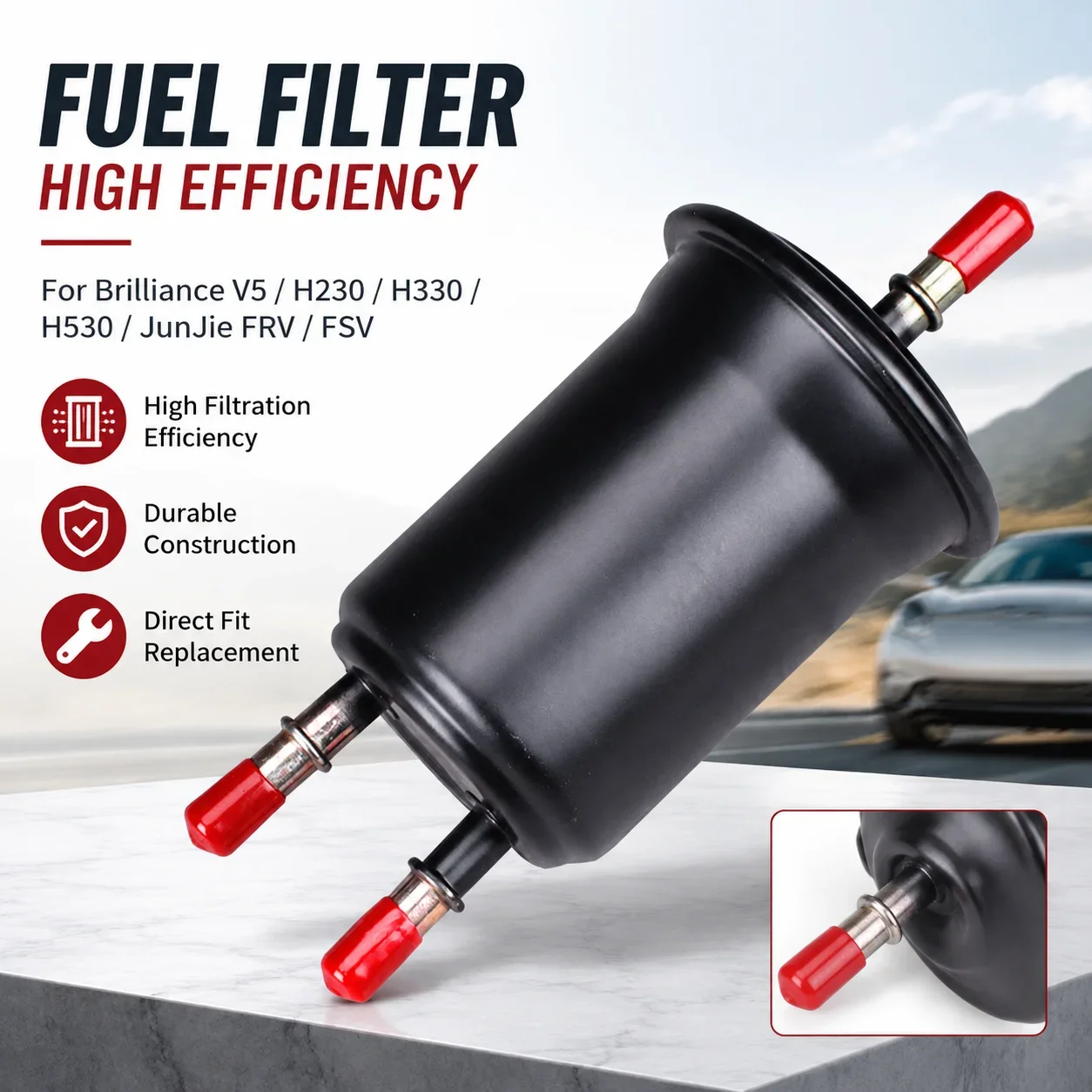 Fuel Filter High Efficiency Durable Replacement For Brilliance V5 H230 H330 H530 JunJie FRV FSV Car Accessory