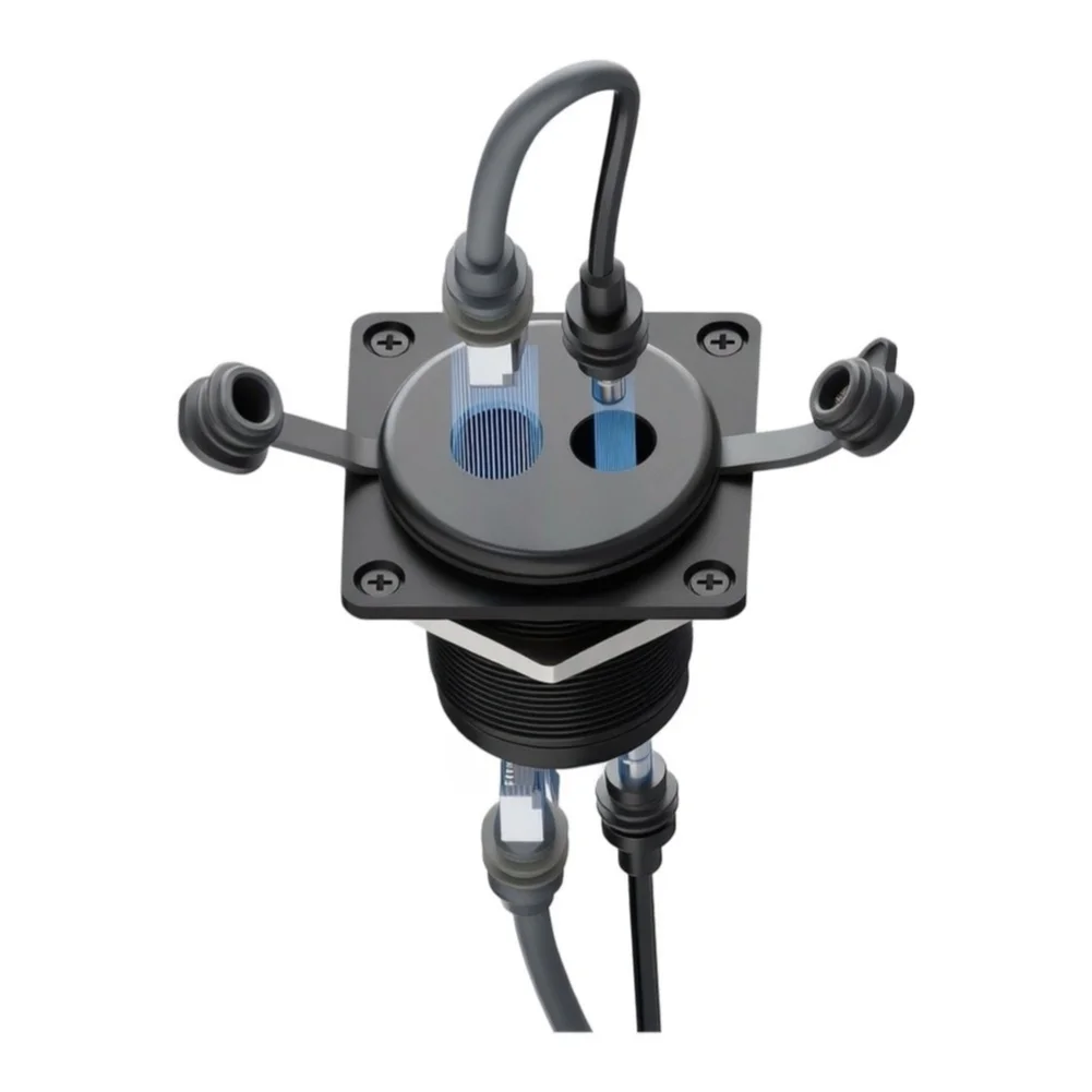 Waterproof Dual Interface Bulkhead Connector IP68 for RJ45 Ethernet and DC 5.5x2.1mm Power in Boat and Off Grid Environments