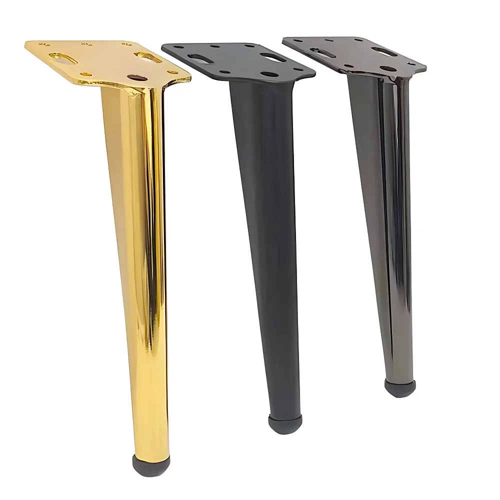 European And American Modern Hot-Selling Apartment Furniture Legs Oblique Cone Black Golden Three-Color Oblique Cone Sofa Legs