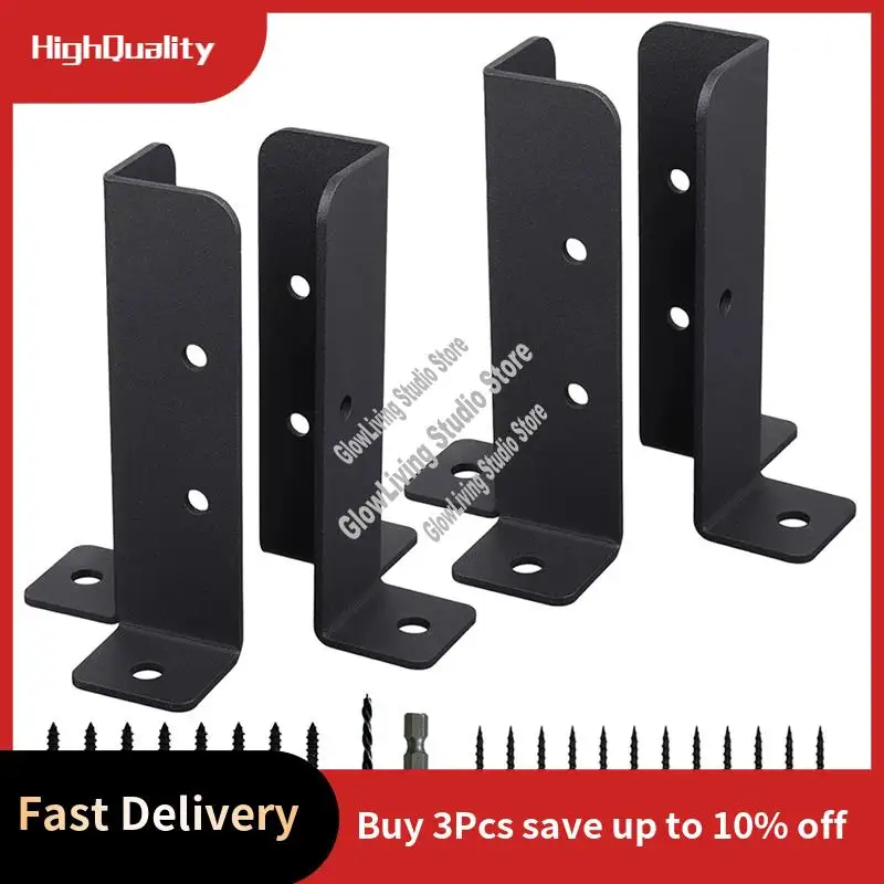 4Pcs Adjustable Deck Post Anchor Base Brackets Fence For Pergola Fence Railing Mailbox Pavilion Garden Tool-A50M
