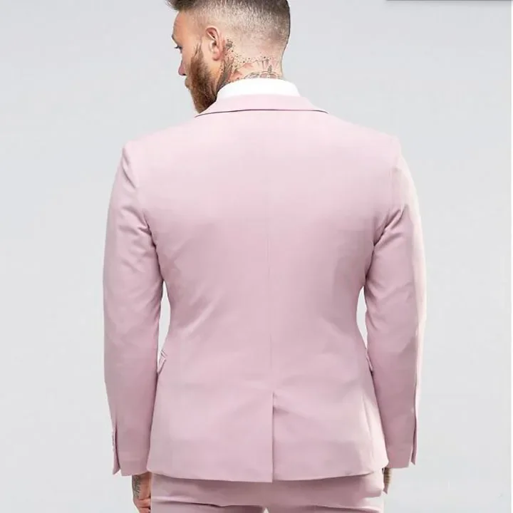 Light Pink Elegant Suits For Men Formal Wedding Groom Tuxedo Slim Fit Blazers Casual High Quality Custom 2 Piece Set Costume