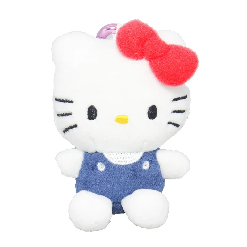 Porte-clés en peluche Sanurgente Hello Kitty pour filles, jouets en peluche Kawaii KT Cat, pendentif doux, dessin animé beurre, cadeau d'anniversaire, 10cm