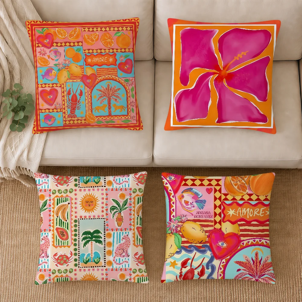 fashion Modern Art Orange Mediterranean style amore soft pillowcase Sofa Home Living Room Decor bed hogar pillowcover gift