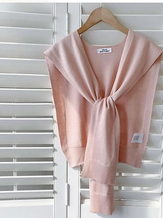 

Весенне-осенний тонкий вязаный кардиган-шаль для женщин, новый стиль, для кондиционированных помещений, до плеч, из мягкой шерсти, верхняя одежда