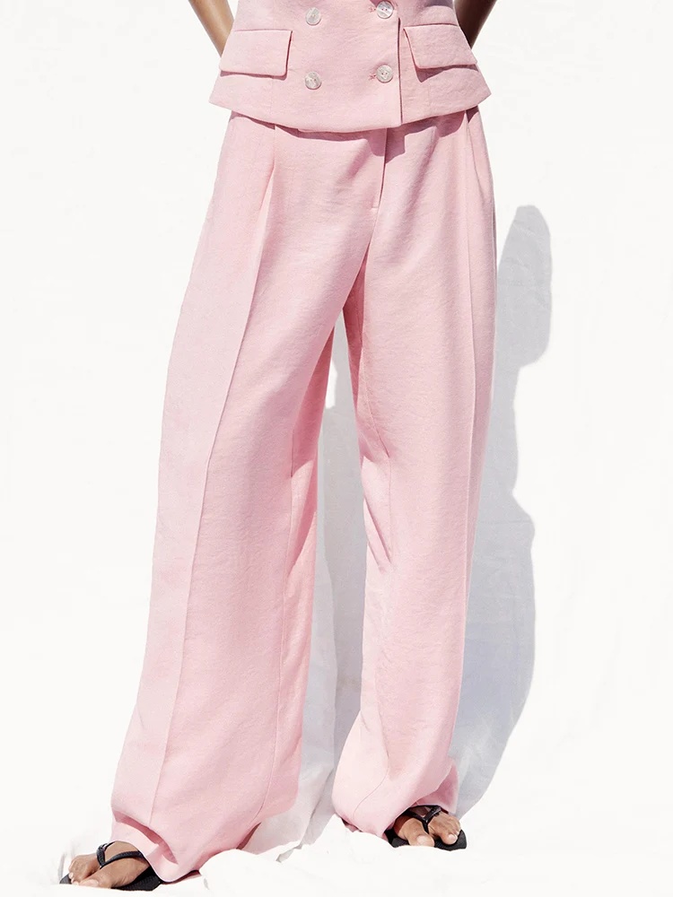 เสื้อกั๊กผู้หญิงคอลเลคชั่นใหม่ ซัมเมอร์ 2025 รุ่น 60824 62 กางเกงขายาวทรงกว้าง รุ่น 608024 62 ชุดทำงานถักนิต สไตล์ลำลอง ใส่ทำงานได้