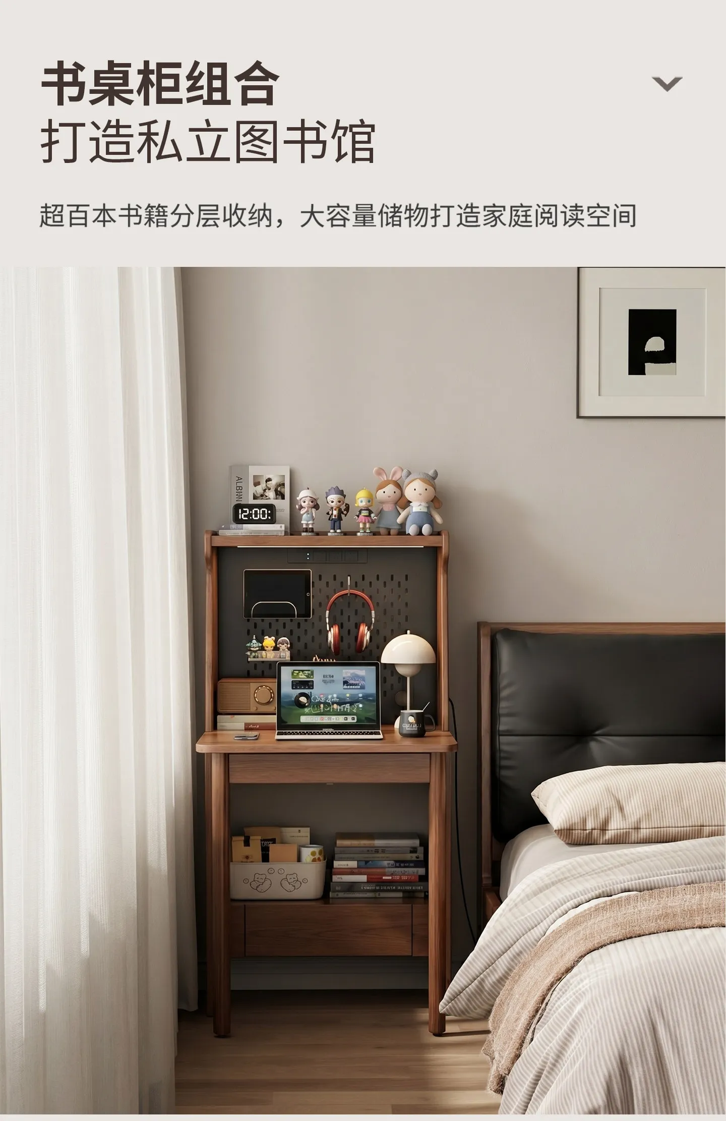 Solid wood folding desk small apartment home master bedroom study computer desk writing desk