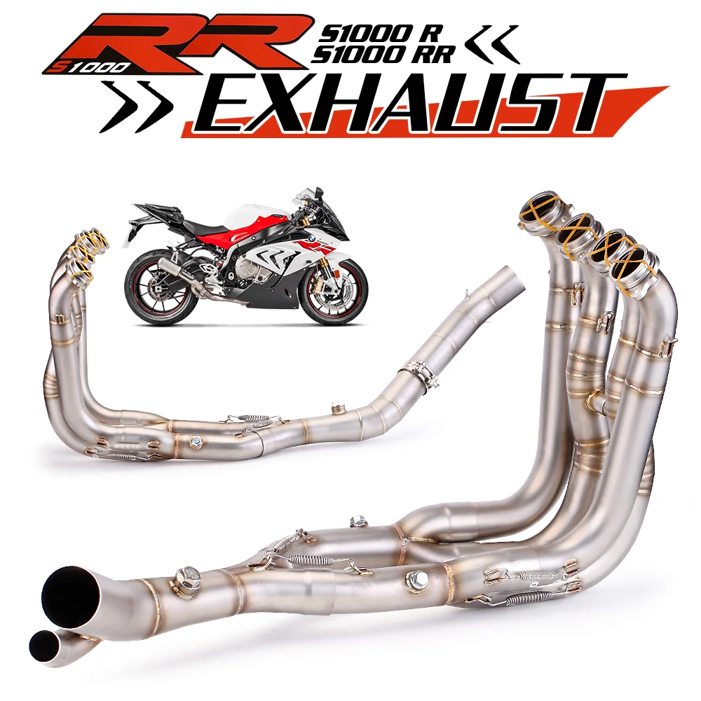 

For S1000RR 2017-2018 S1000R 2017-2020 Exhaust System Slip On Motorcycle Headers Pipe Front Connector Tube Titanium Alloy