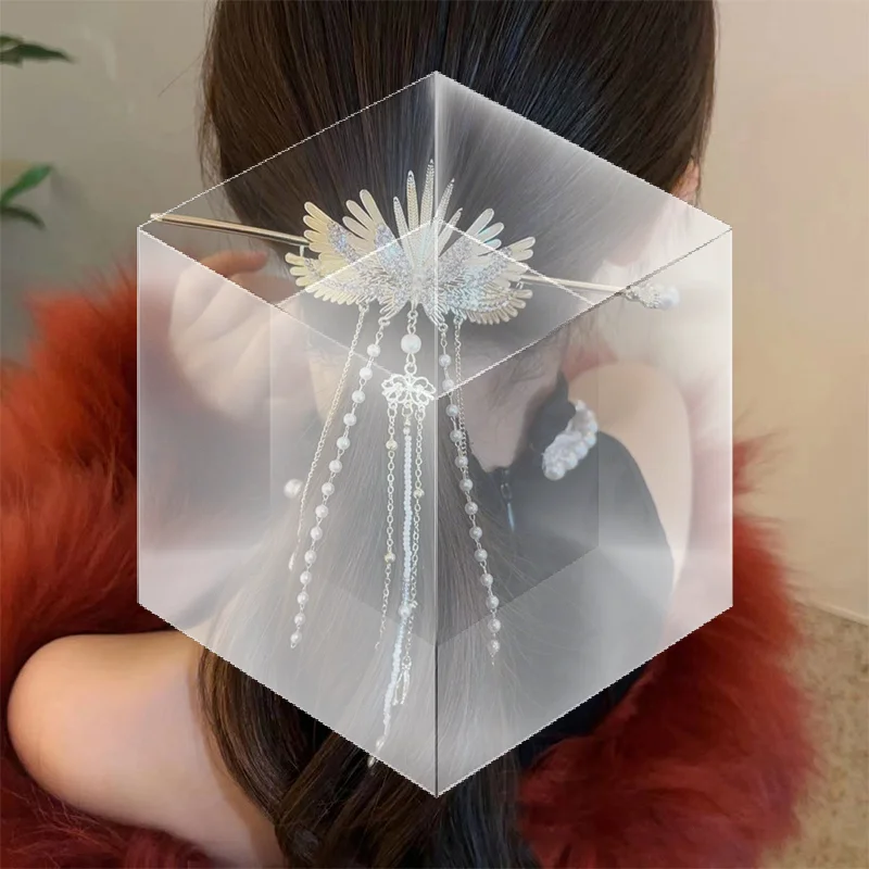 【New】Luxury Chinese Headwear Angel Wing Hairpin Alloy Tassels Hair Sticks Women Daily Hair Clip Sweet Hair Accessories