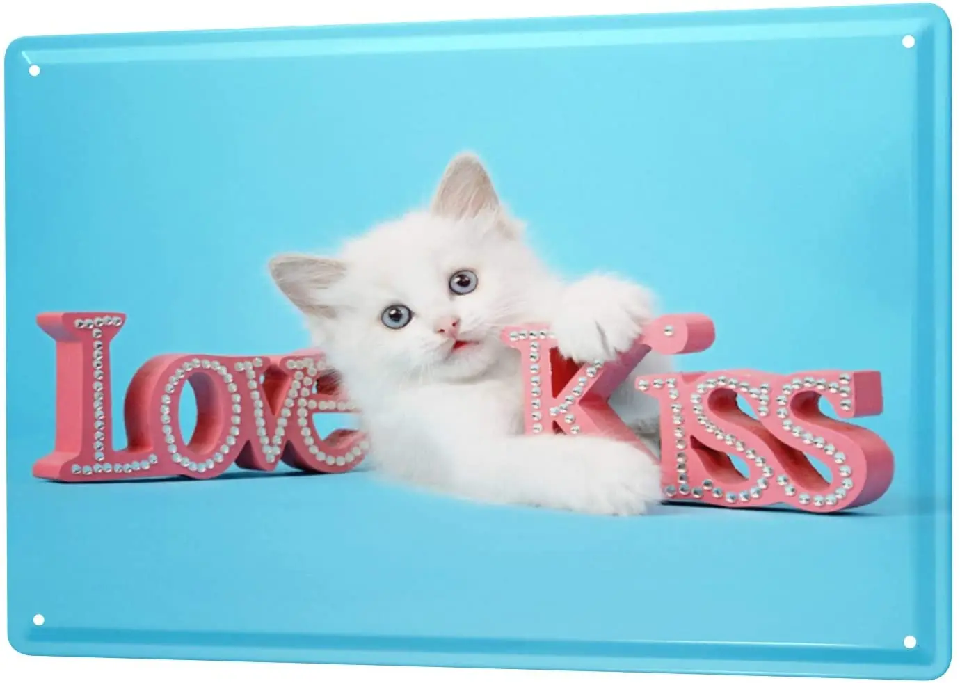 LEotiE SINCE 2004 Tin Sign Metal Plate Decorative Sign Home Decor Plaques 30 x 40 cm Cat Breed Puppy Love Kiss sign