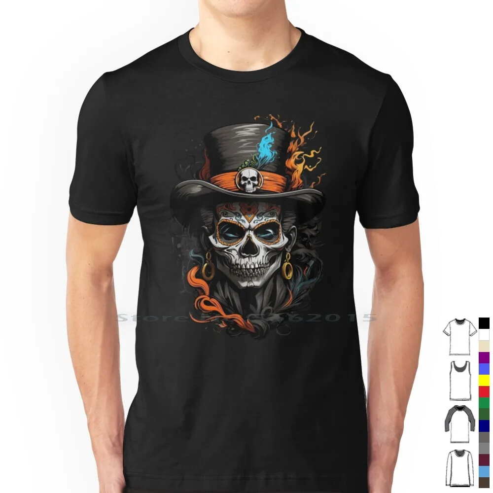 Voodoo Witch 100% Cotton T Shirt Voodoo Hoodoo Witch Occult Baron Samedi Papa Legba Skull Skeleton Haiti New Orleans Magic