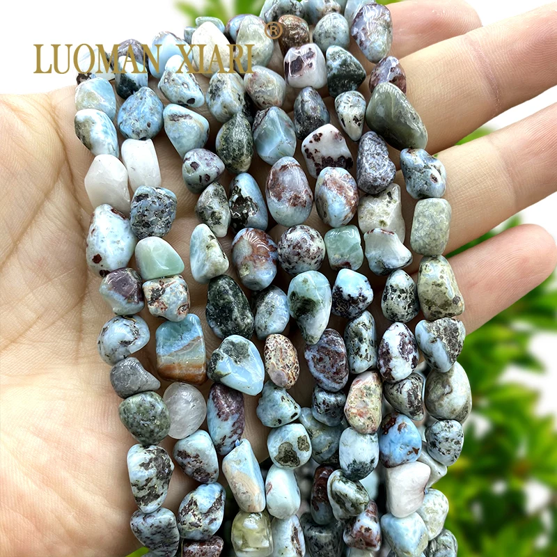 8-10mm Natural AB Larimar Irregular Stone Loose Spacer Beads for Jewelry Making Diy Earrings Bracelets Charms Accessories